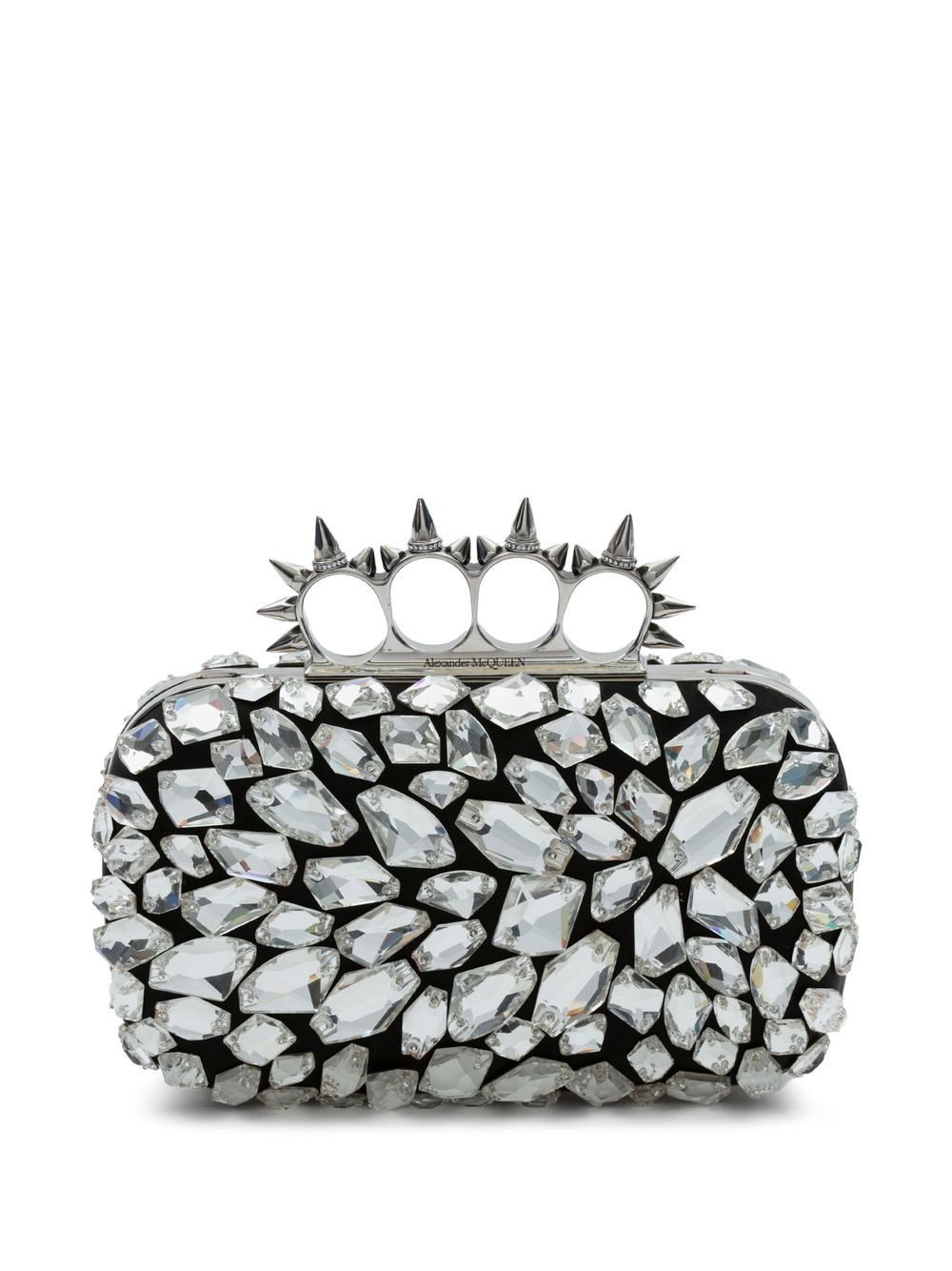 Alexander McQueen crystal-embellishment four-ring clutch bag