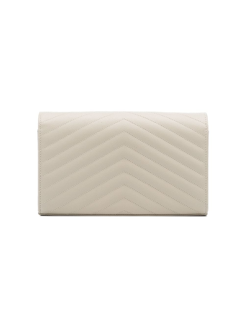 Saint Laurent Monogram chevron-quilted chain wallet