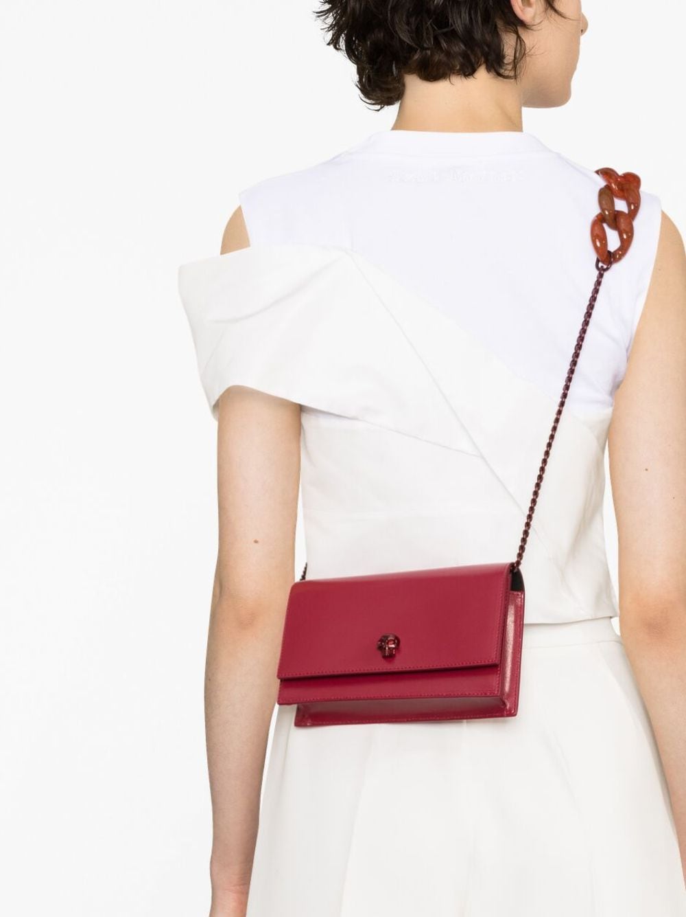 Alexander McQueen skull-charm leather crossbody bag