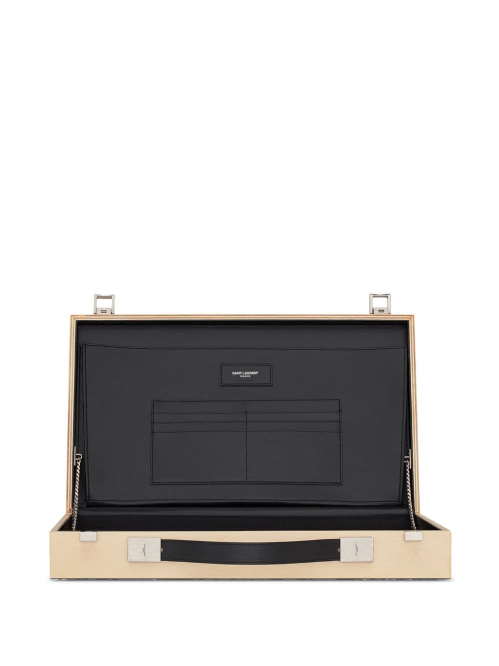 Saint Laurent logo-print wood painting bag