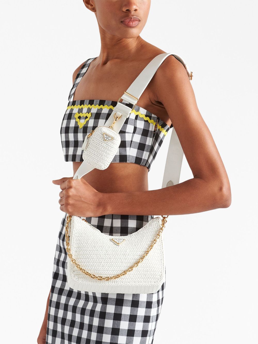 Pra*a re-edition 2005 crochet-knit shoulder bag