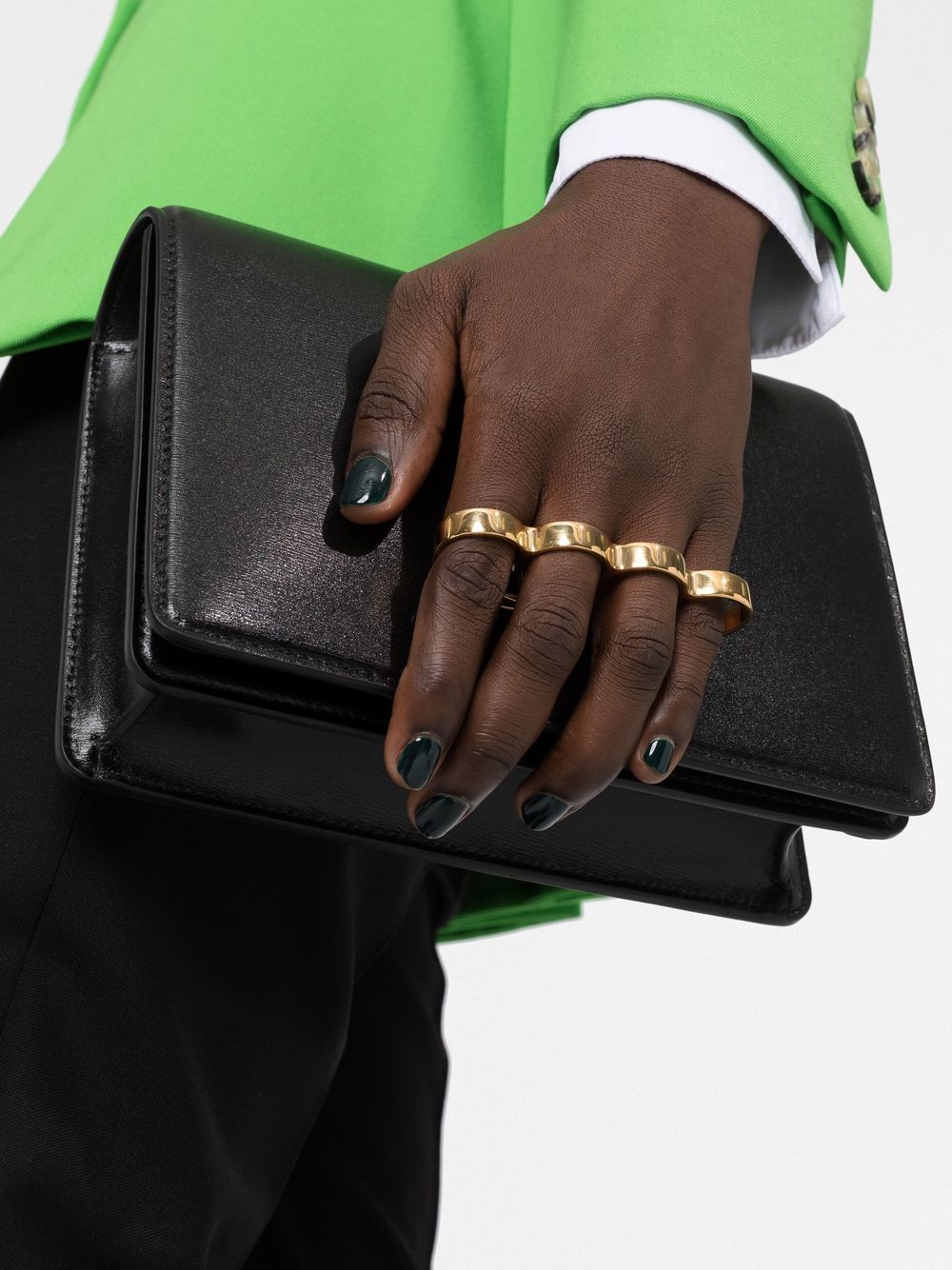 Alexander McQueen logo-stamp leather crossbody bag