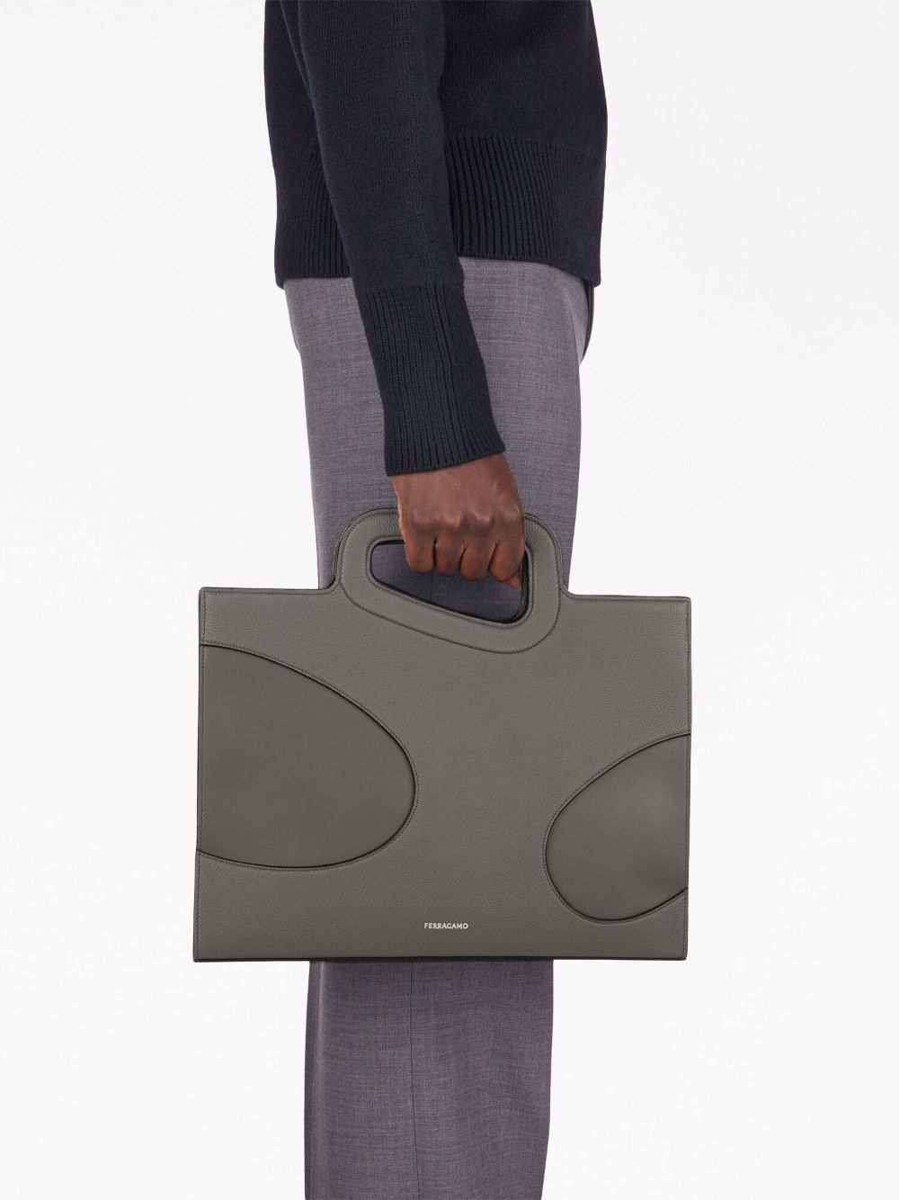 Ferragamo cut-out detail business bag