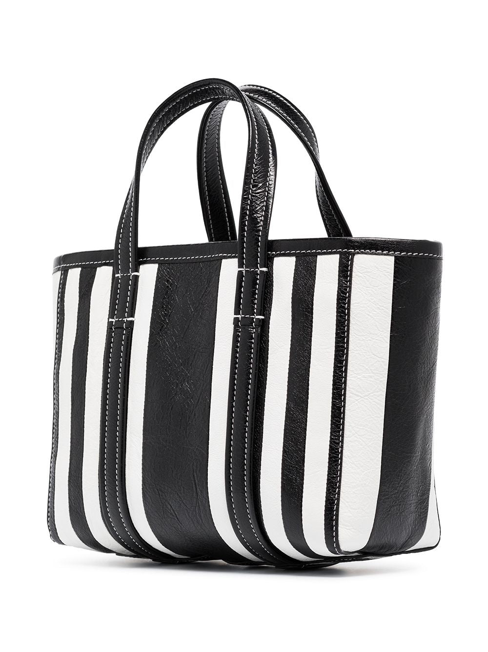 Ba*len*cia*ga small barbes east-west striped shopper tote