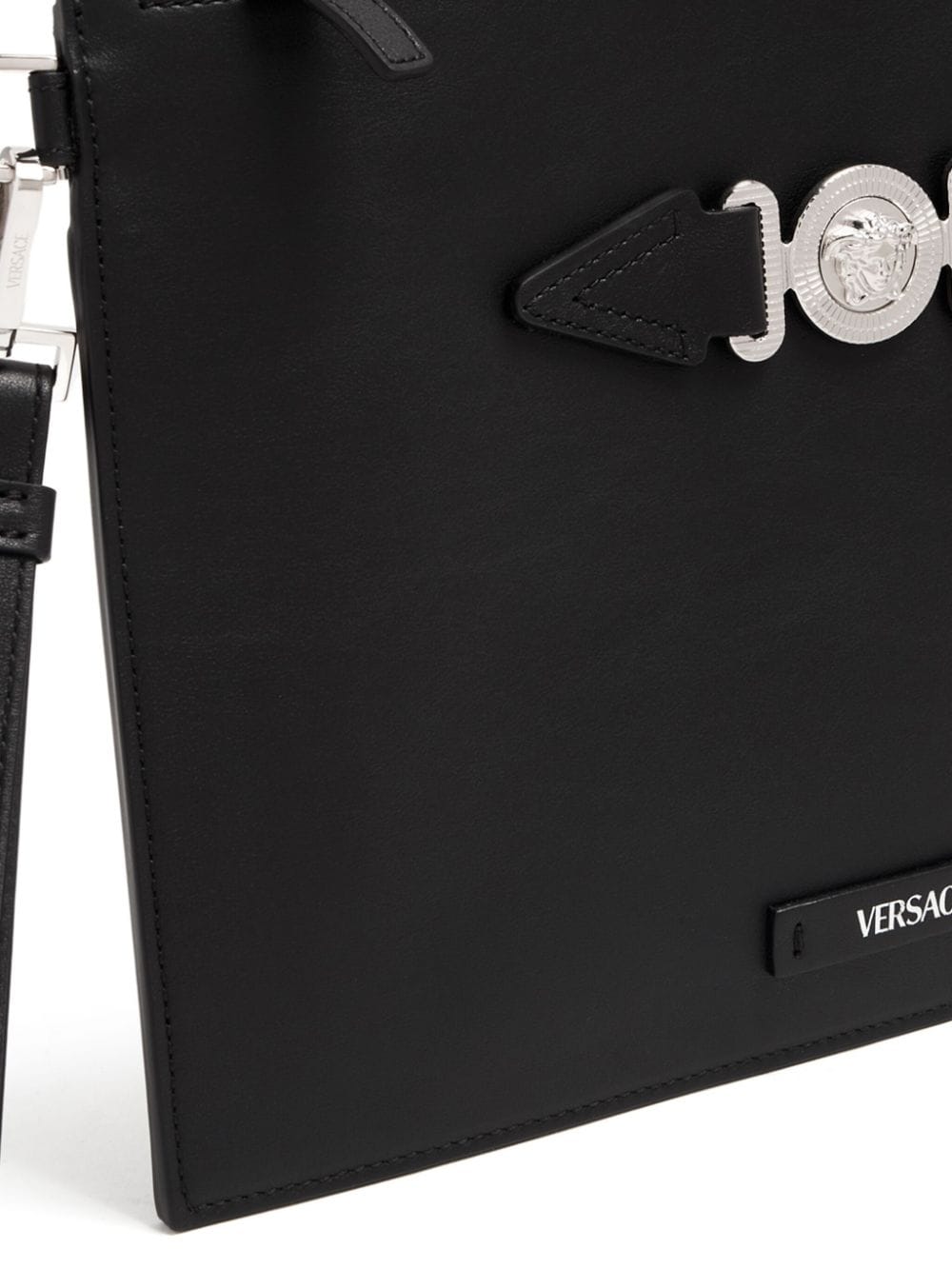 Versace Medusa-plaque leather clutch bag