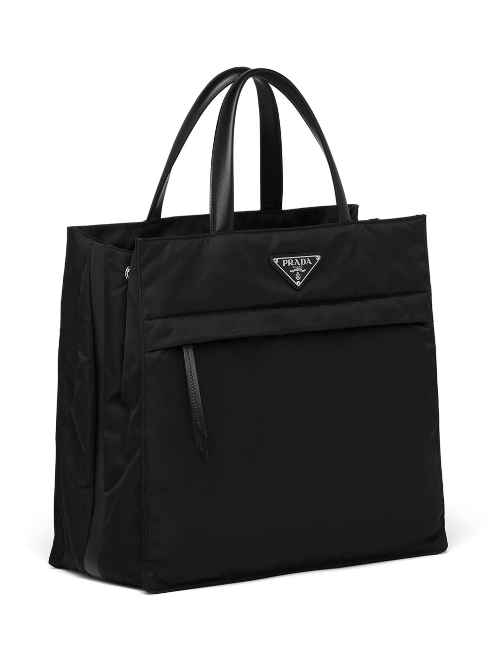 Pra*a re-nylon logo plaque tote bag