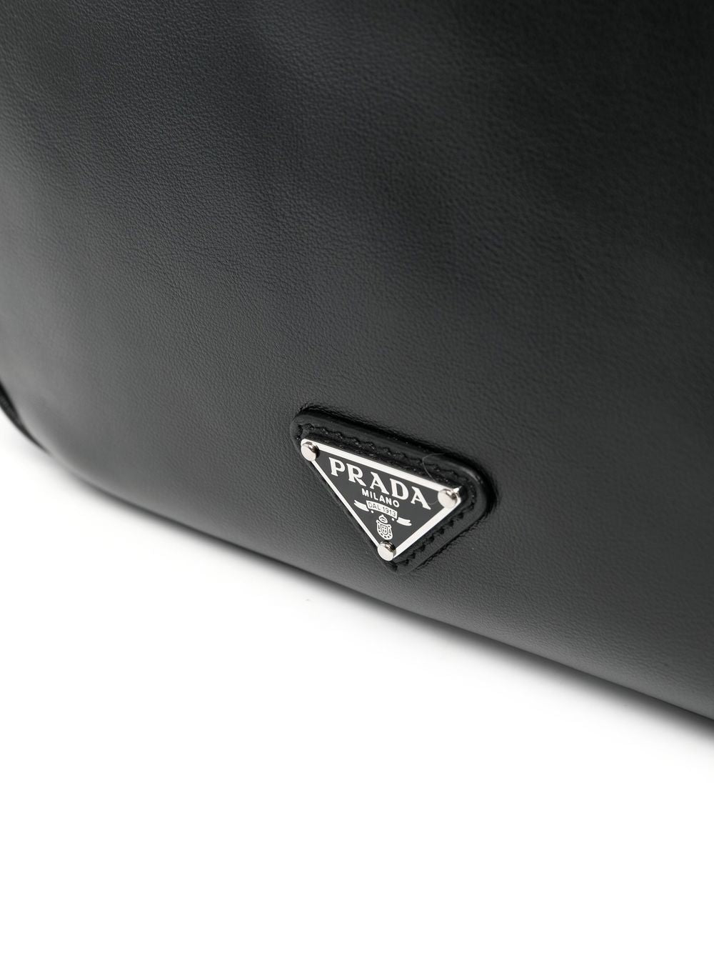 Pra*a logo-embossed leather tote bag