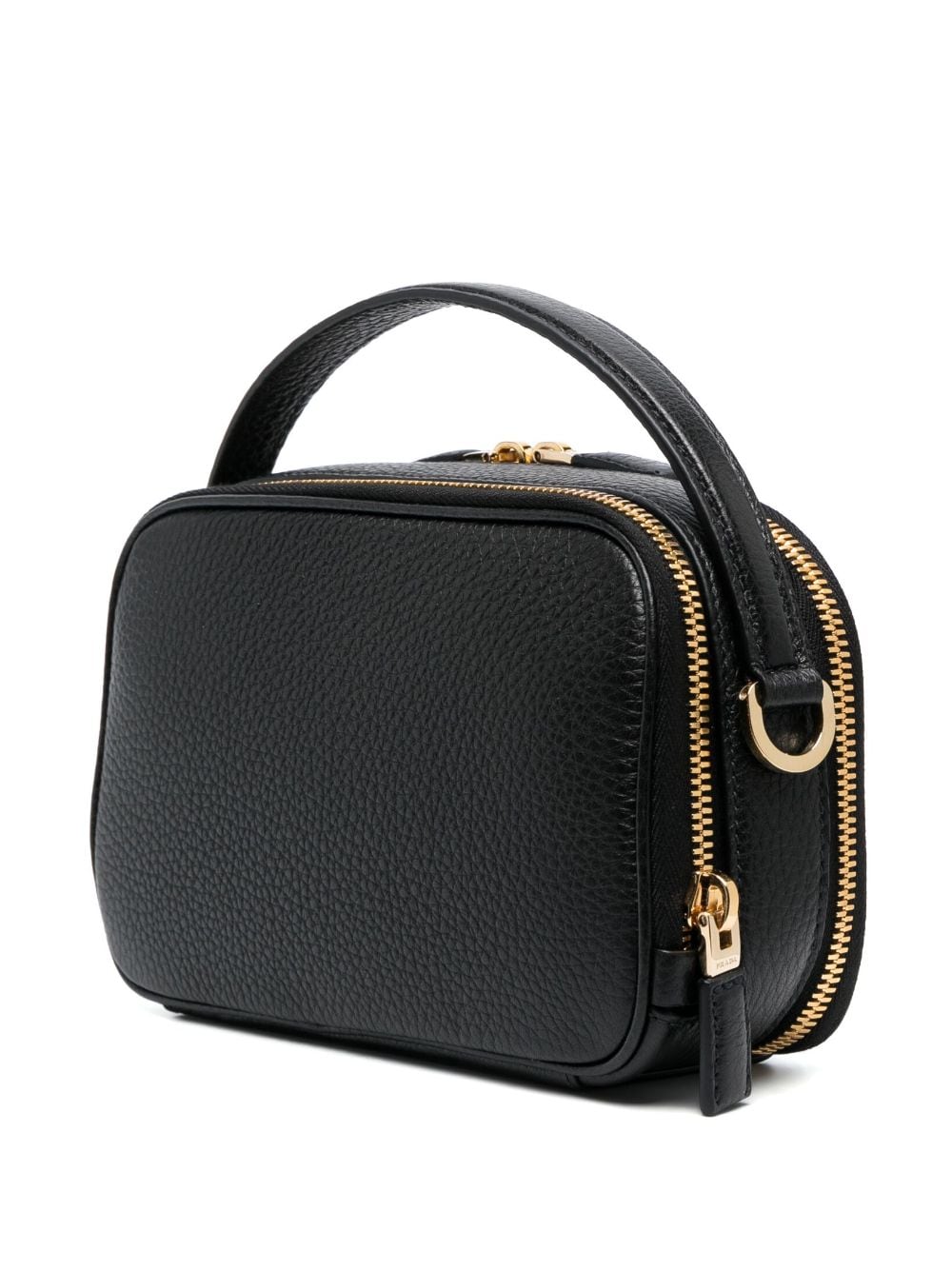 Pra*a triangle-logo leather tote bag