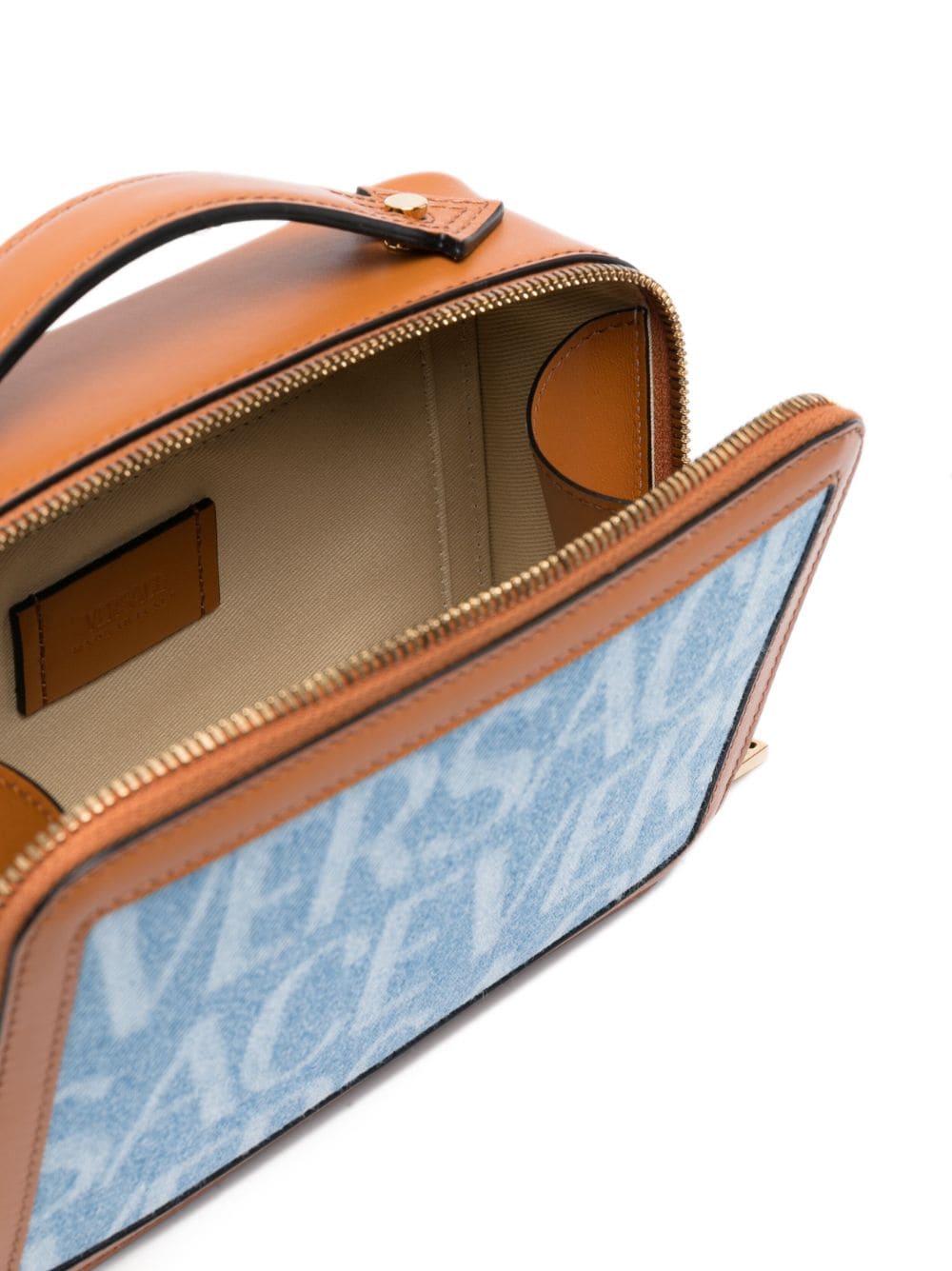 Versace Versace Allover-print denim messenger bag