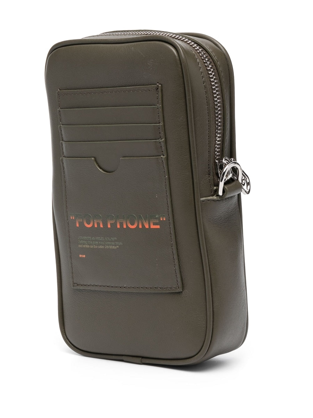 Off-White slogan-print leather bag