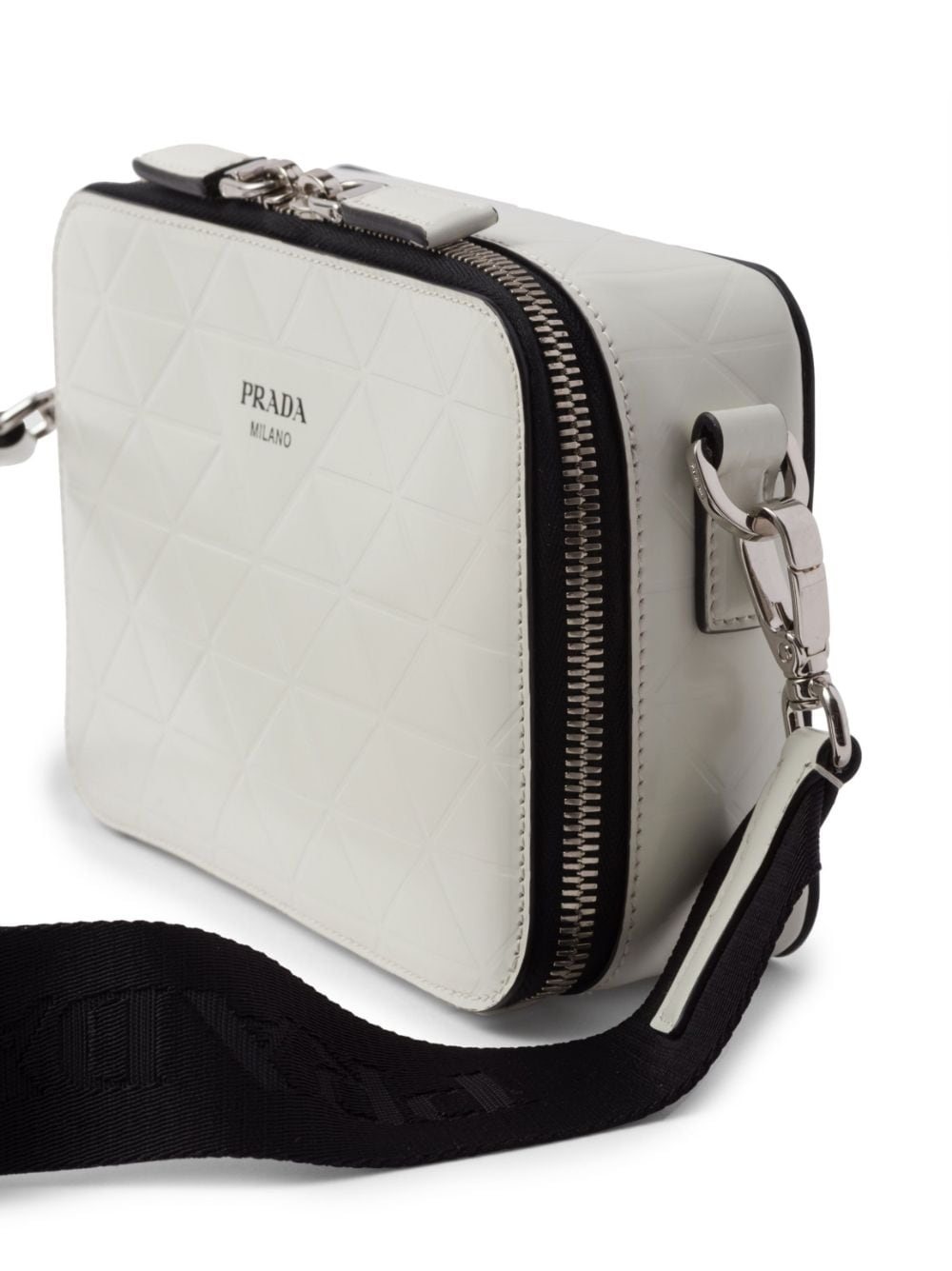 Pra*a brique embossed leather shoulder bag