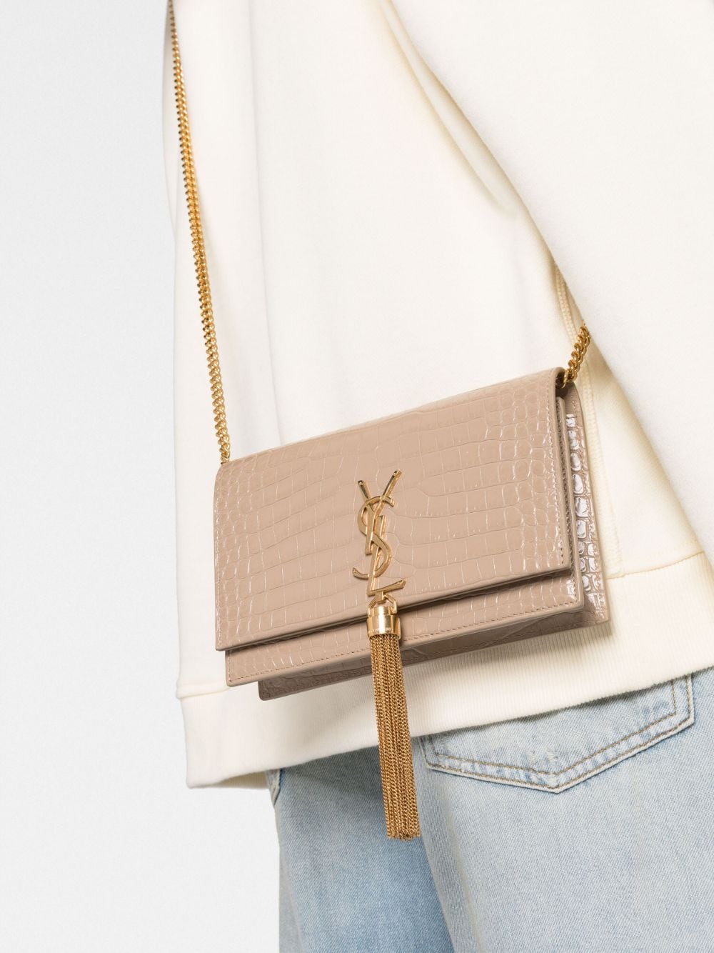 Saint Laurent small Kate leather clutch bag