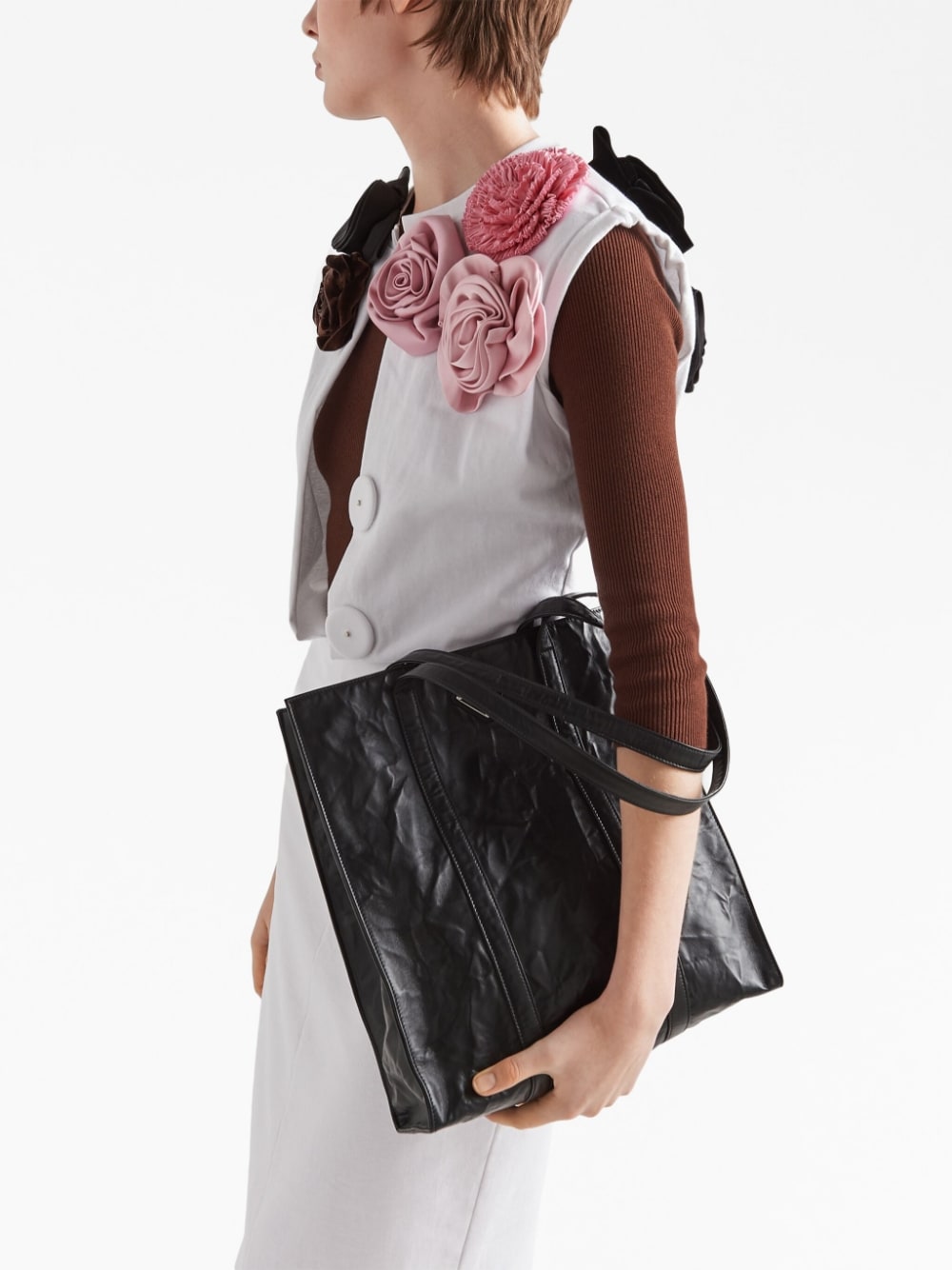 Pra*a nappa-leather tote bag