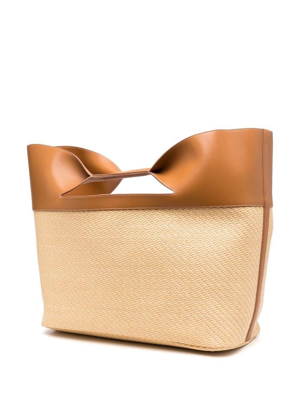 Alexander McQueen The Bow straw-woven tote bag