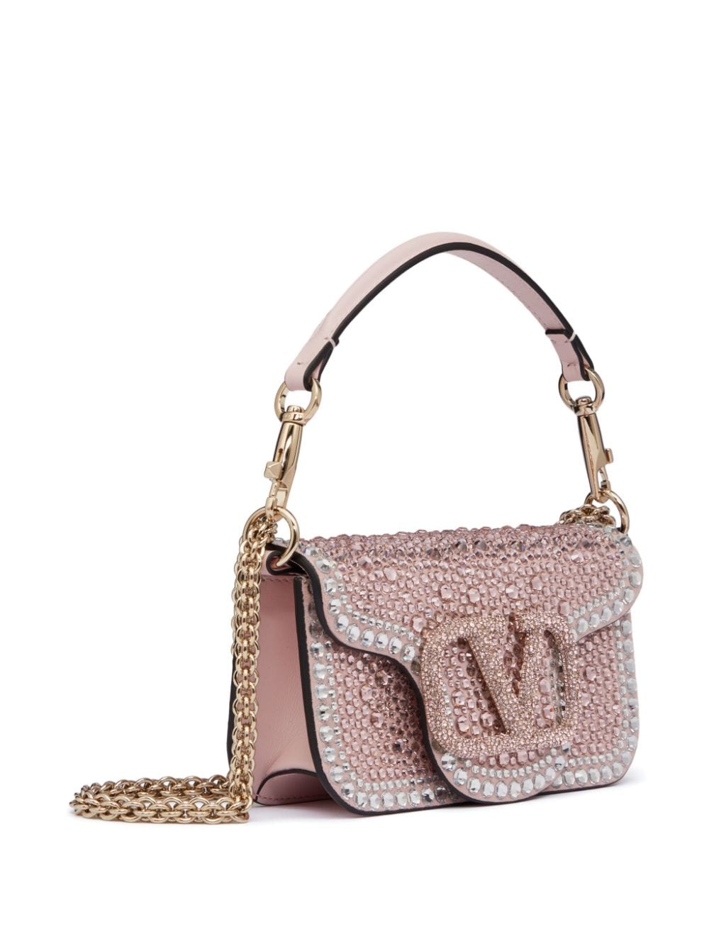 Valentino Garavani small Locò rhinestone-embellished shoulder bag