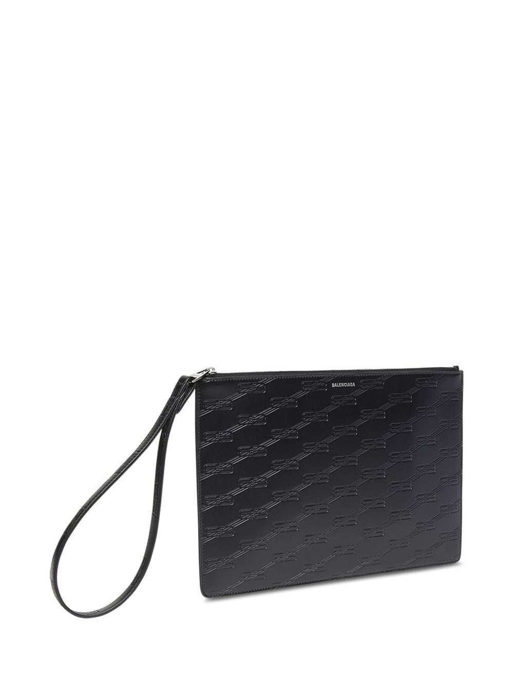 Ba*len*cia*ga monogram-embossed clutch bag