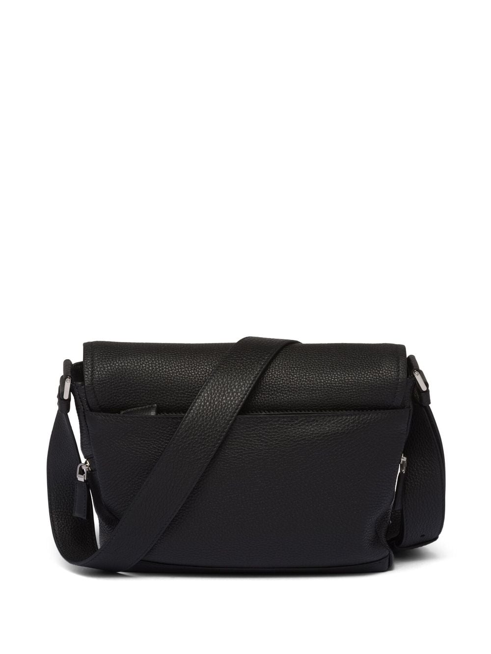 Pra*a logo-embossed leather messenger bag