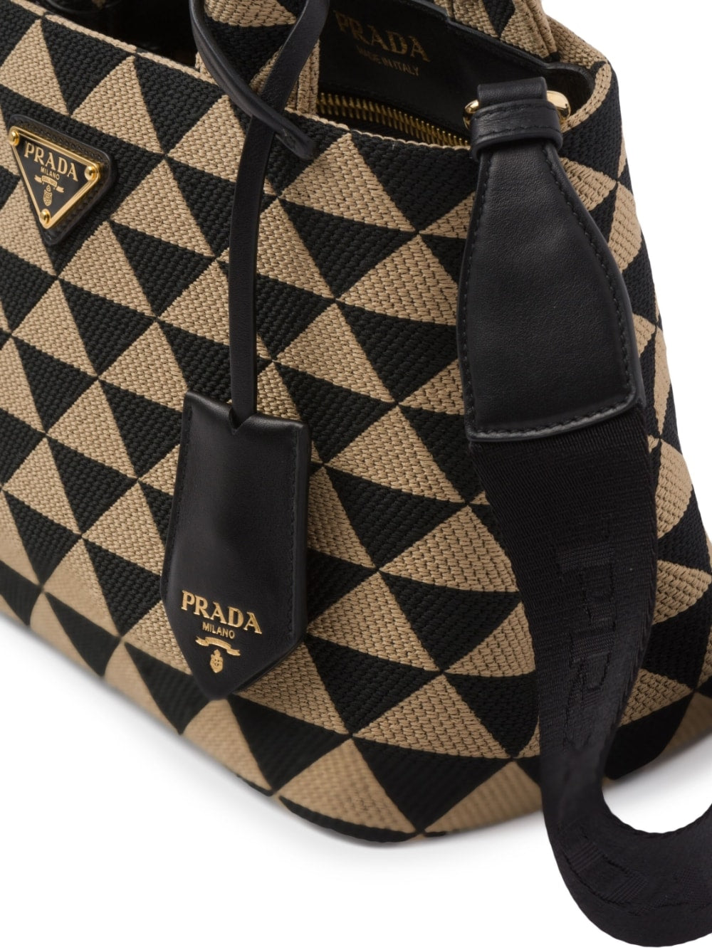 Pra*a symbole embroidered tote bag