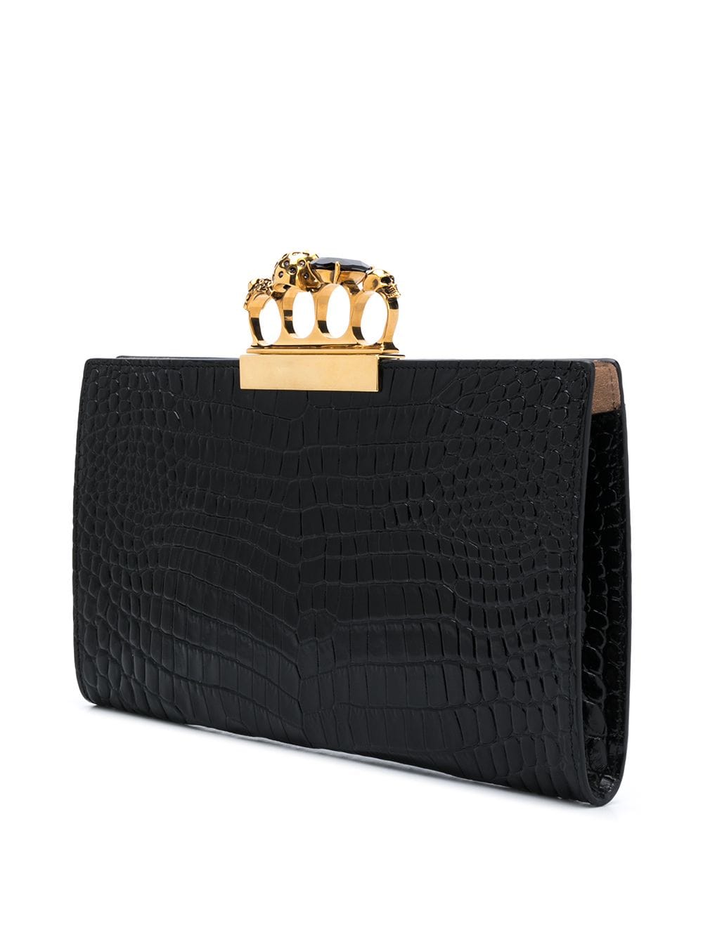 Alexander McQueen Four Ring embossed clutch bag