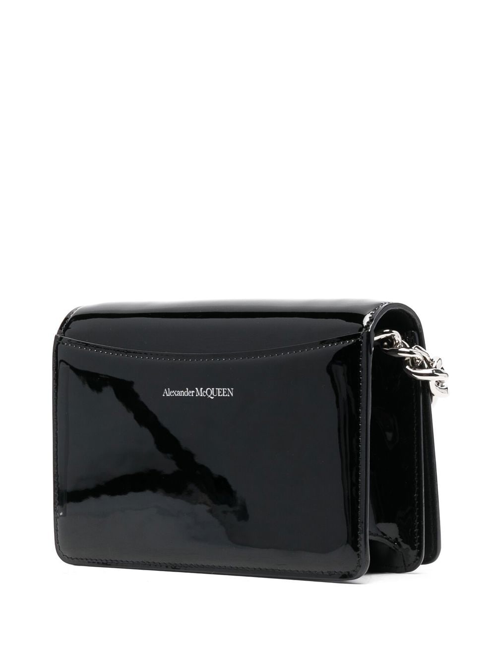 Alexander McQueen Four ring patent-leather tote bag