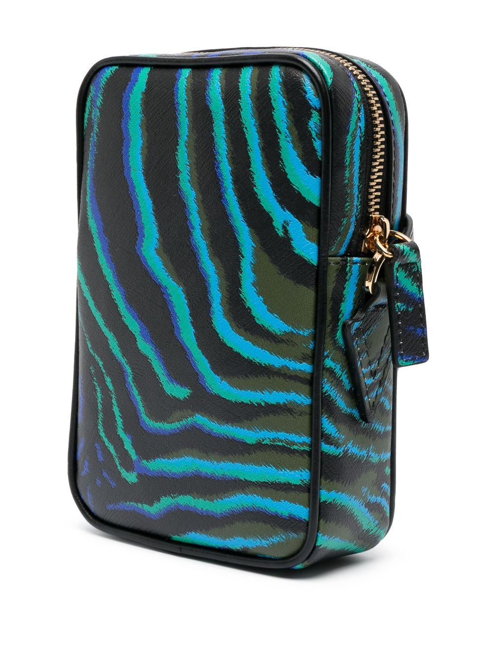 Versace zebra-print leather messenger bag