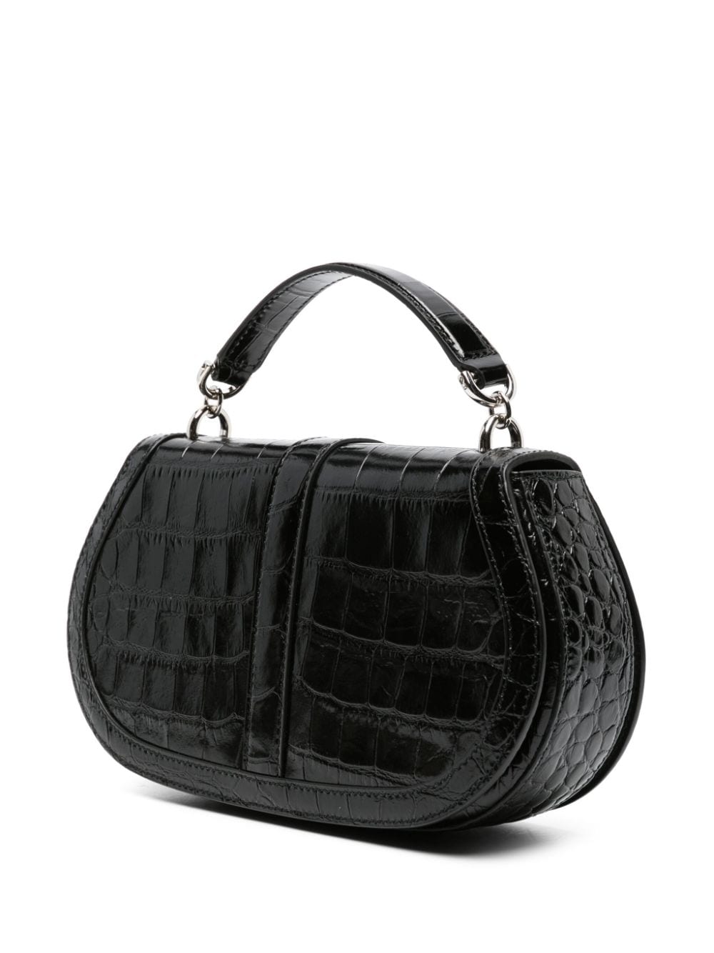 Versace Greca Goddess croc-embossed shoulder bag