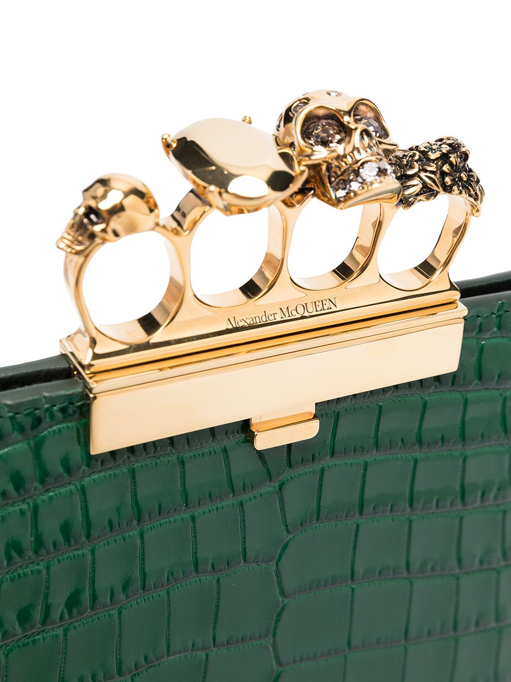 Alexander McQueen embossed knuckleduster clutch bag