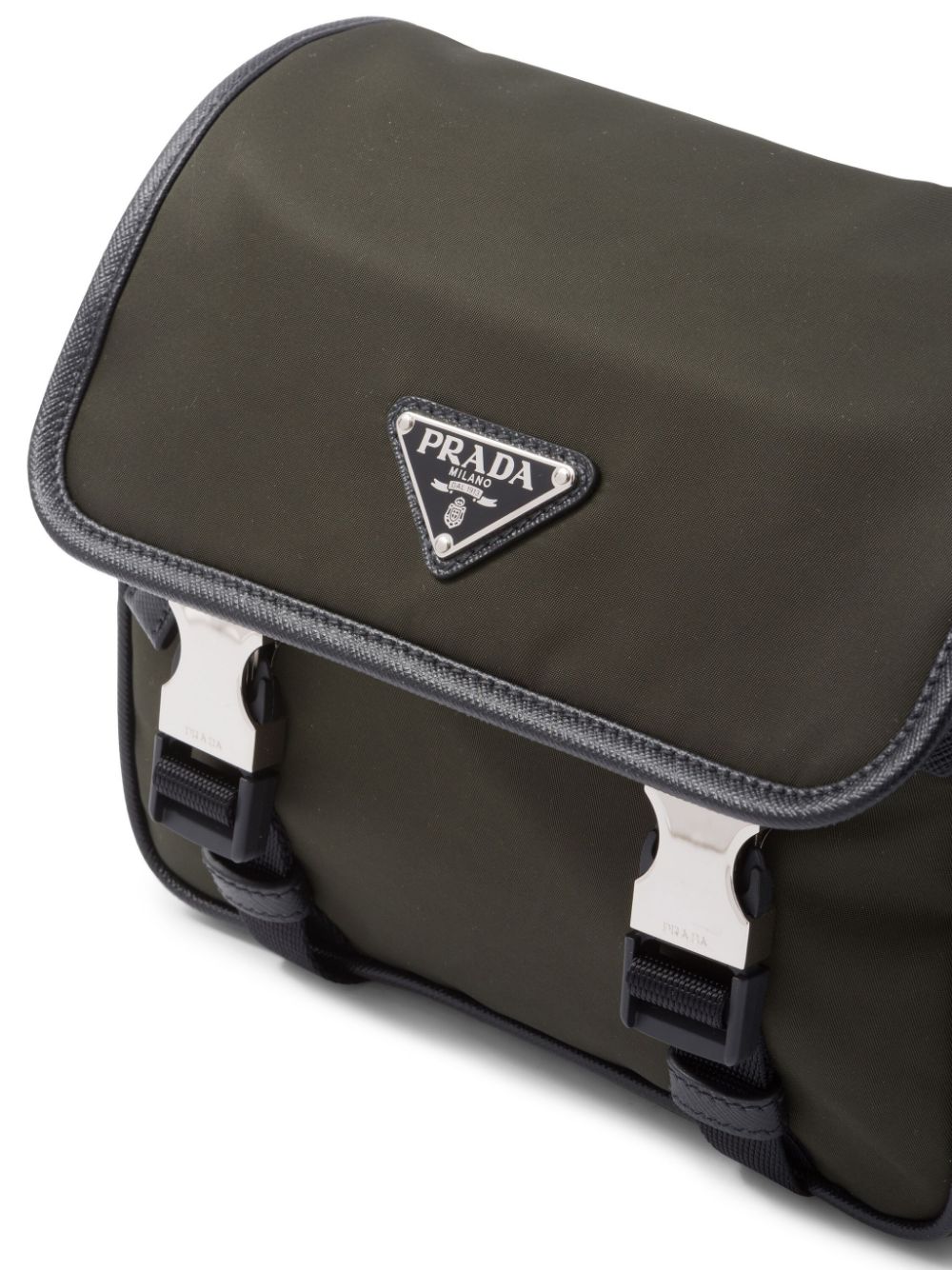 Pra*a re-nylon logo-plaque messenger bag