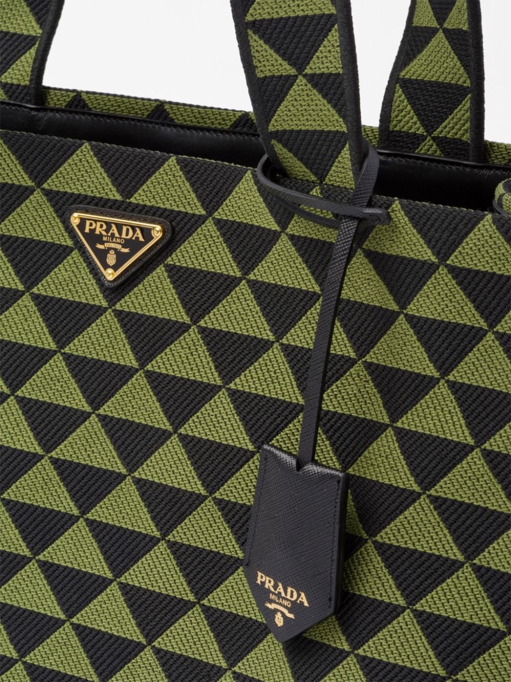 Pra*a large symbole embroidered tote bag