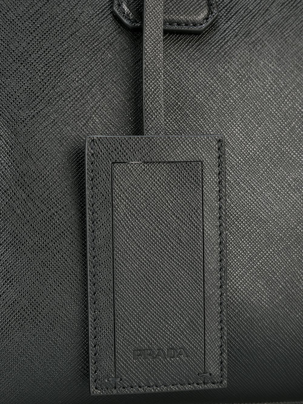 Pra*a triangle-logo leather briefcase