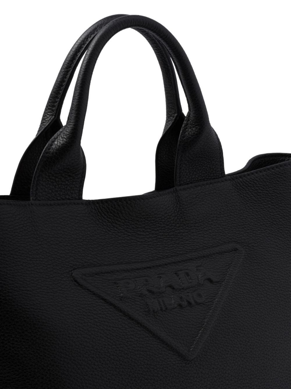 Pra*a logo-embossed leather tote bag