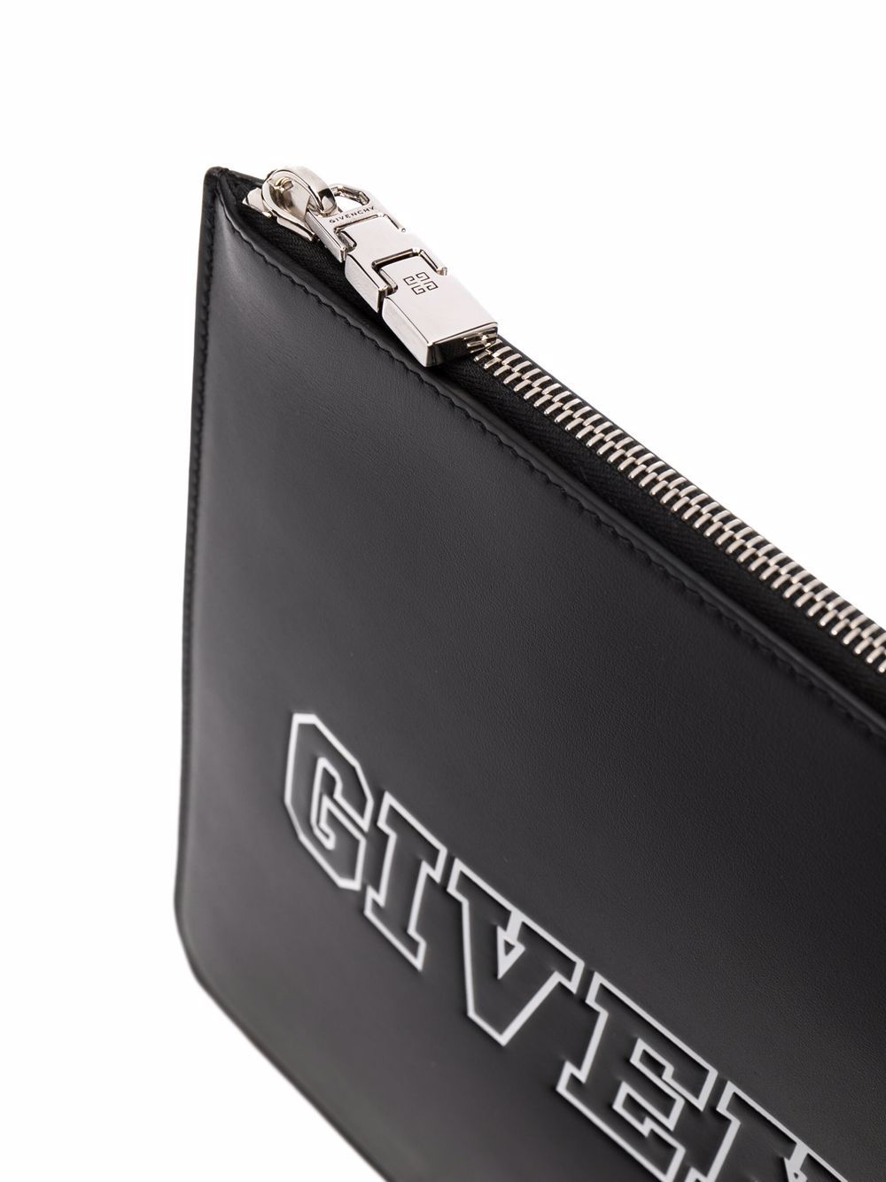 Givenchy embossed-logo leather clutch