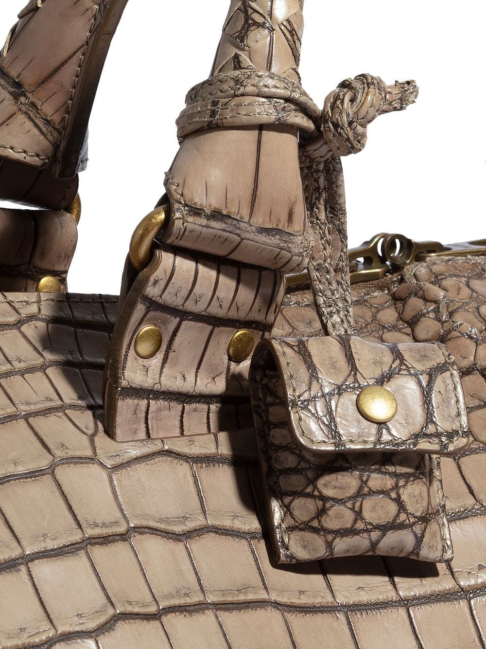 Bo*te*ga ve*ne*ta crocodile-effect weekend duffle bag