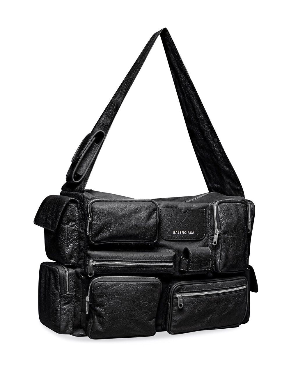 Ba*len*cia*ga logo zipped shoulder bag