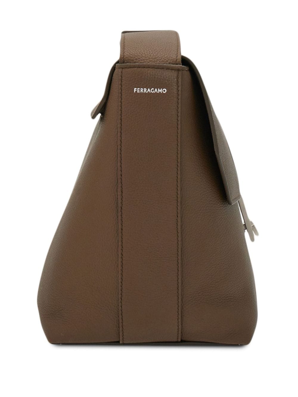 Ferragamo Gancini-plaque leather messenger bag