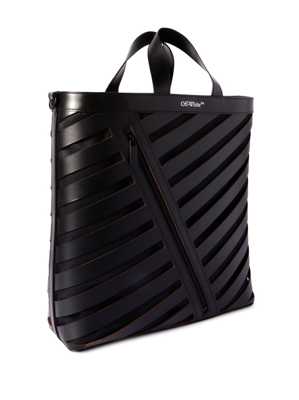 Off-White Diag cut-out leather tote bag
