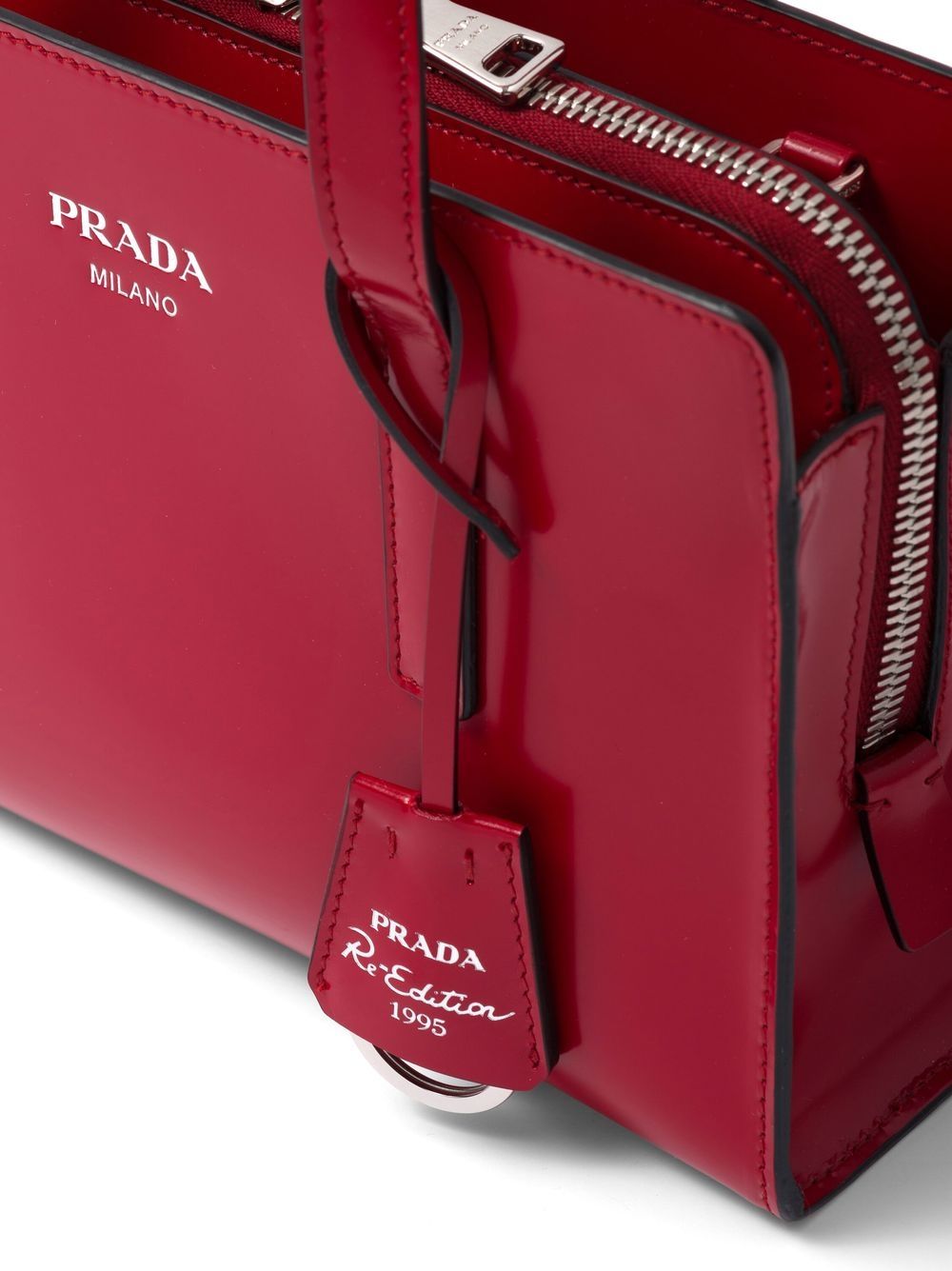 Pra*a mini re-edition 1995 brushed leather tote bag