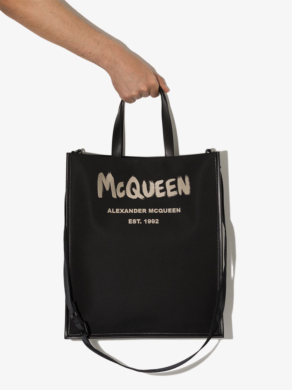 Alexander McQueen brushed logo tote bag