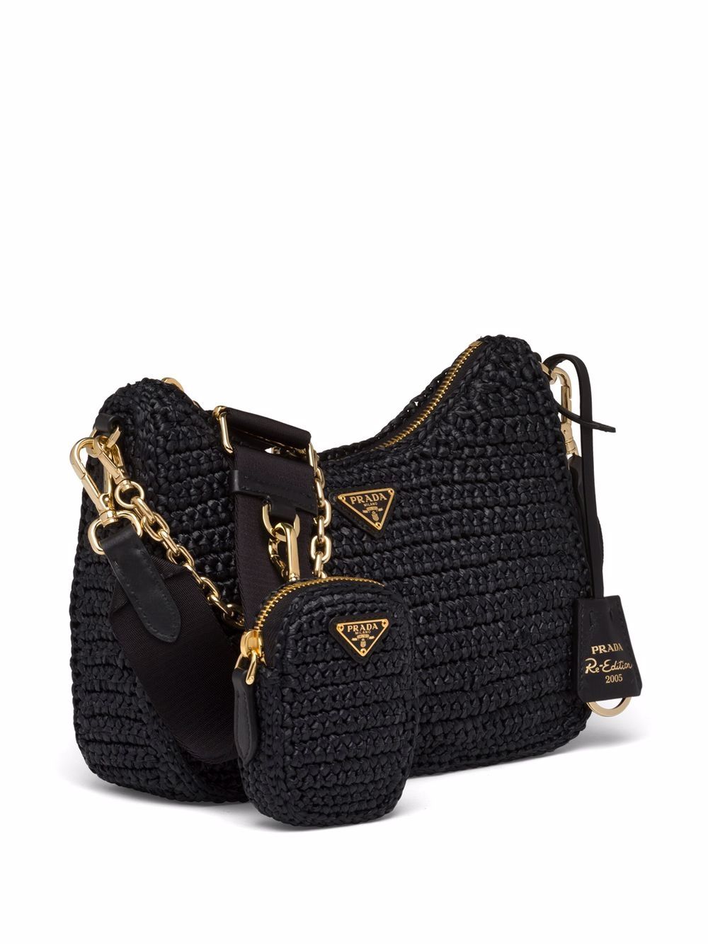 Pra*a re-edition 2005 crochet-knit shoulder bag