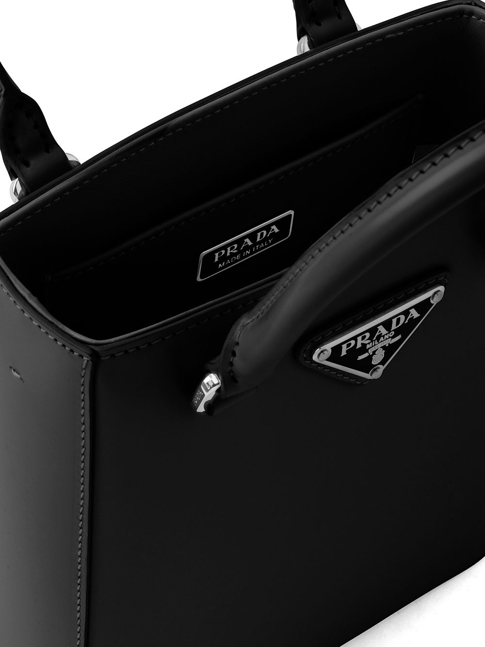 Pra*a triangle-logo tote bag