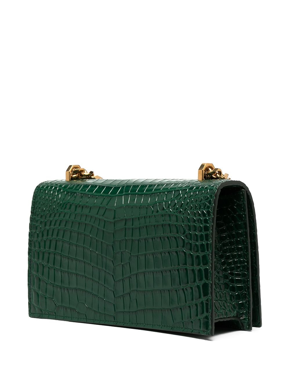 Alexander McQueen Jewelled crocodile-effect satchel