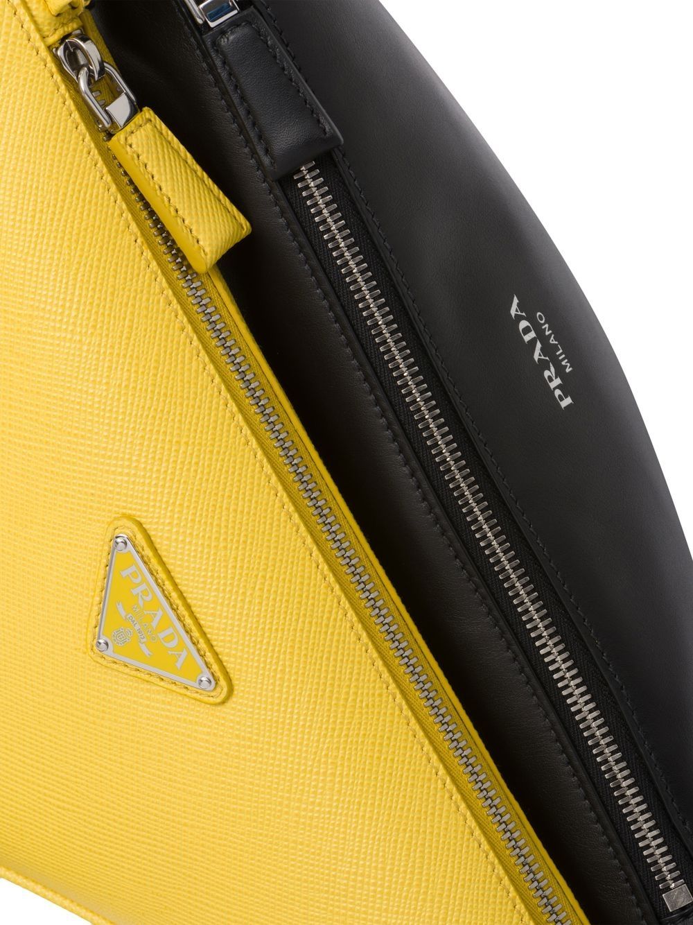 Pra*a triangle double messenger bag