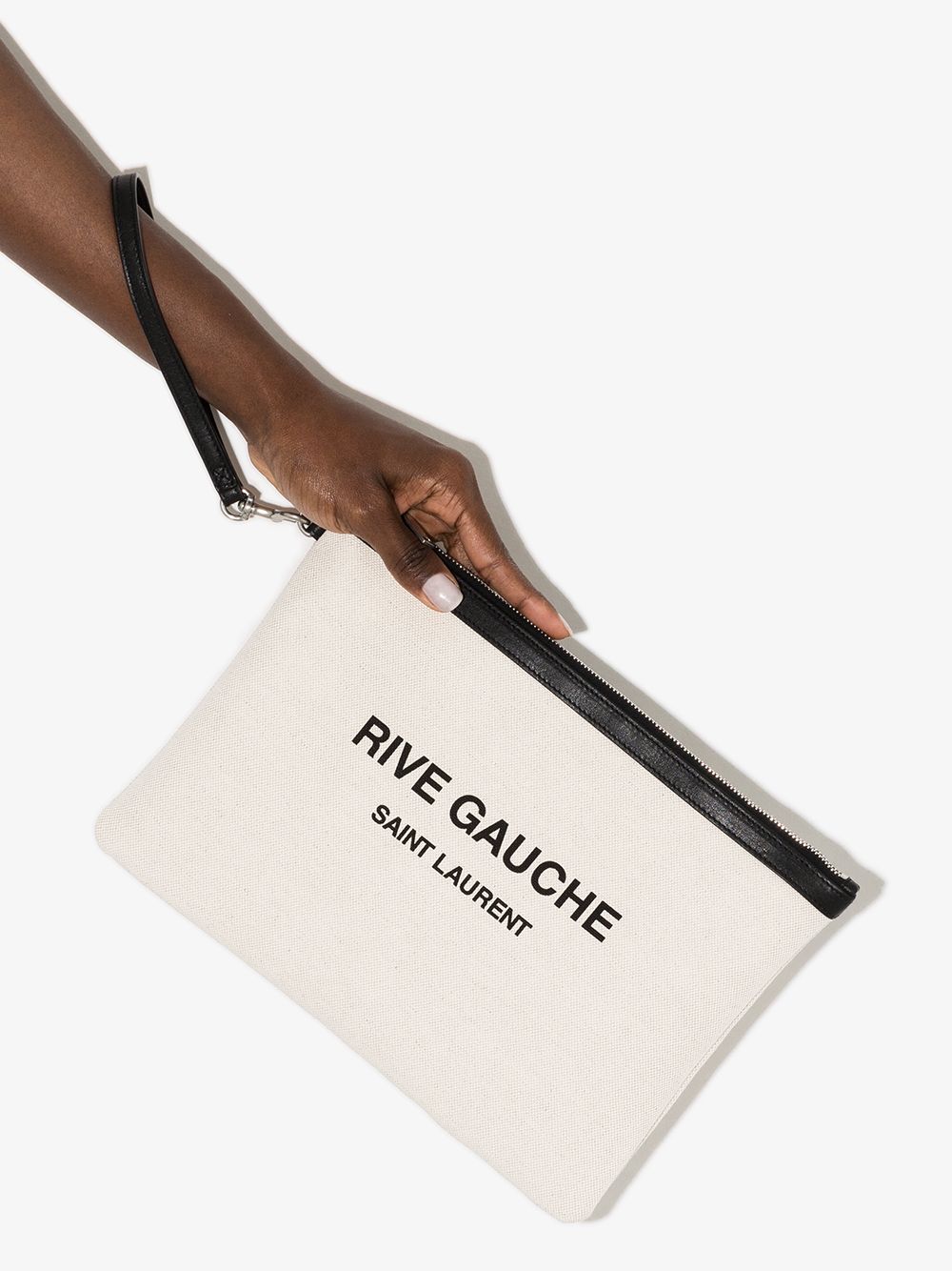 Saint Laurent Rive Gauche canvas pouch