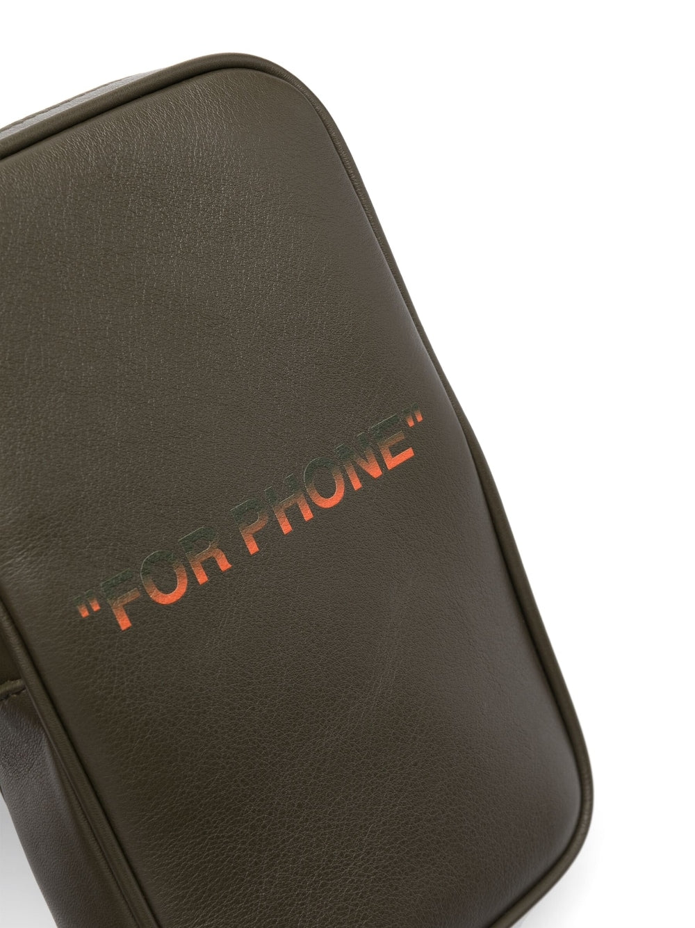 Off-White slogan-print leather bag