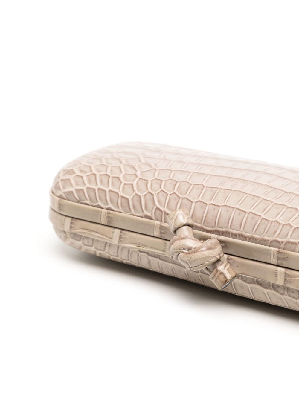 Bo*te*ga ve*ne*ta knot crocodile-embossed clutch bag