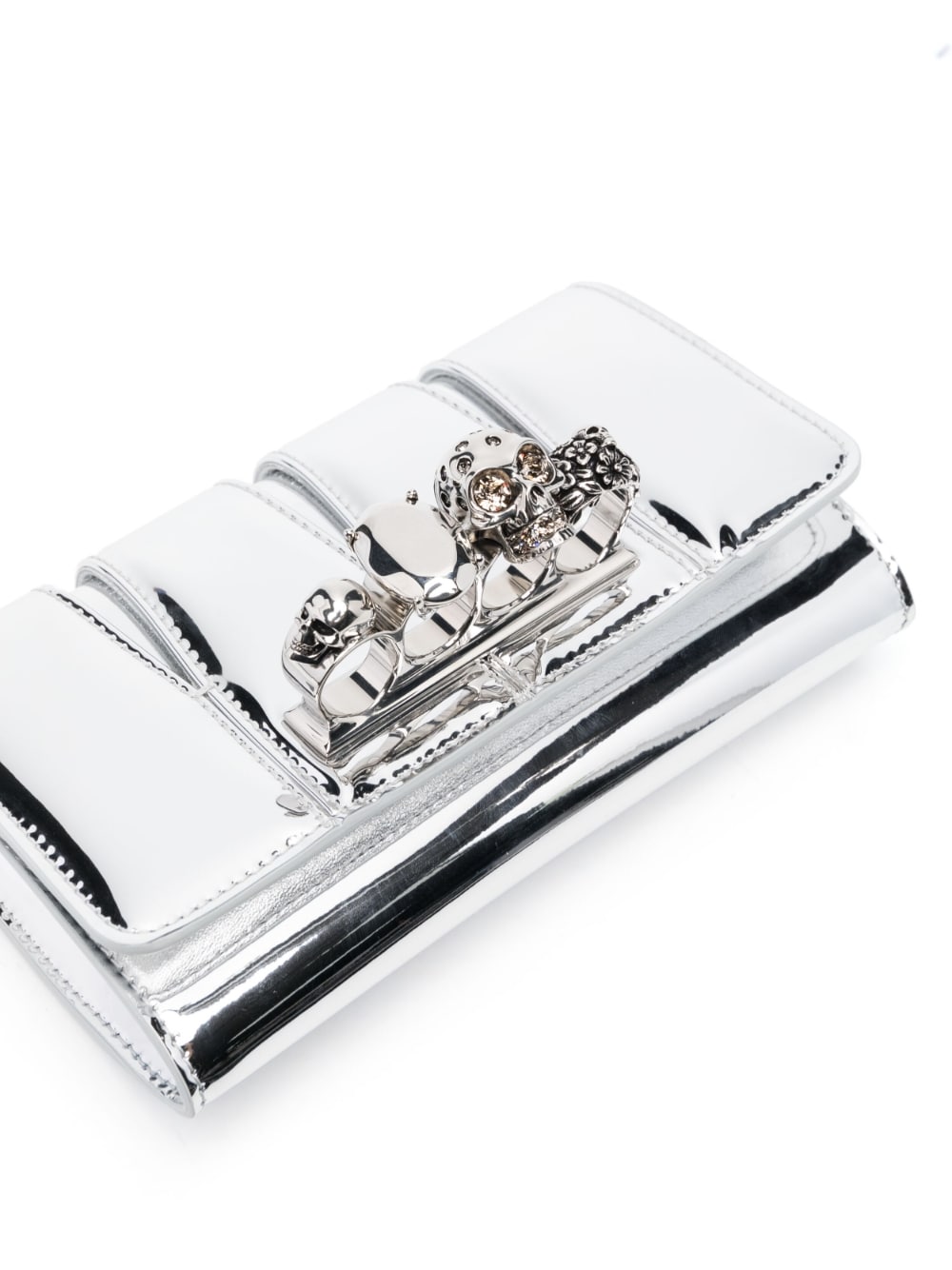 Alexander McQueen Four-Ring patent finish clutch bag