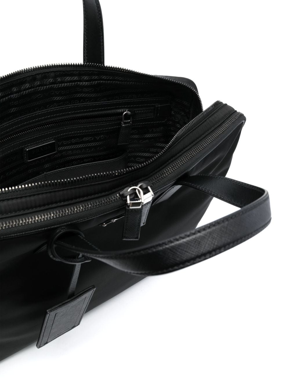 Pra*a logo-plaque laptop bag