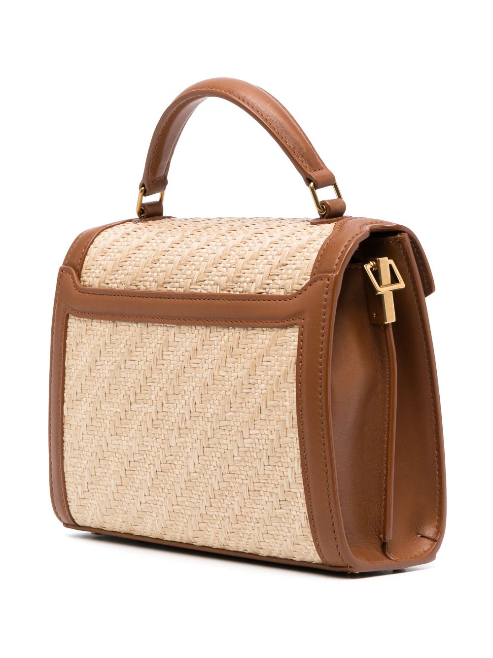 Saint Laurent mini Cassandra raffia tote bag