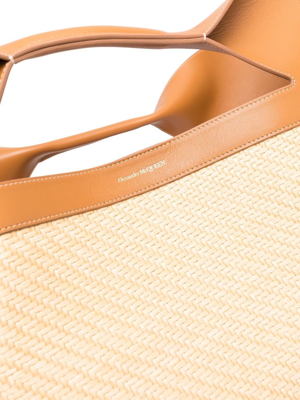 Alexander McQueen The Bow straw-woven tote bag