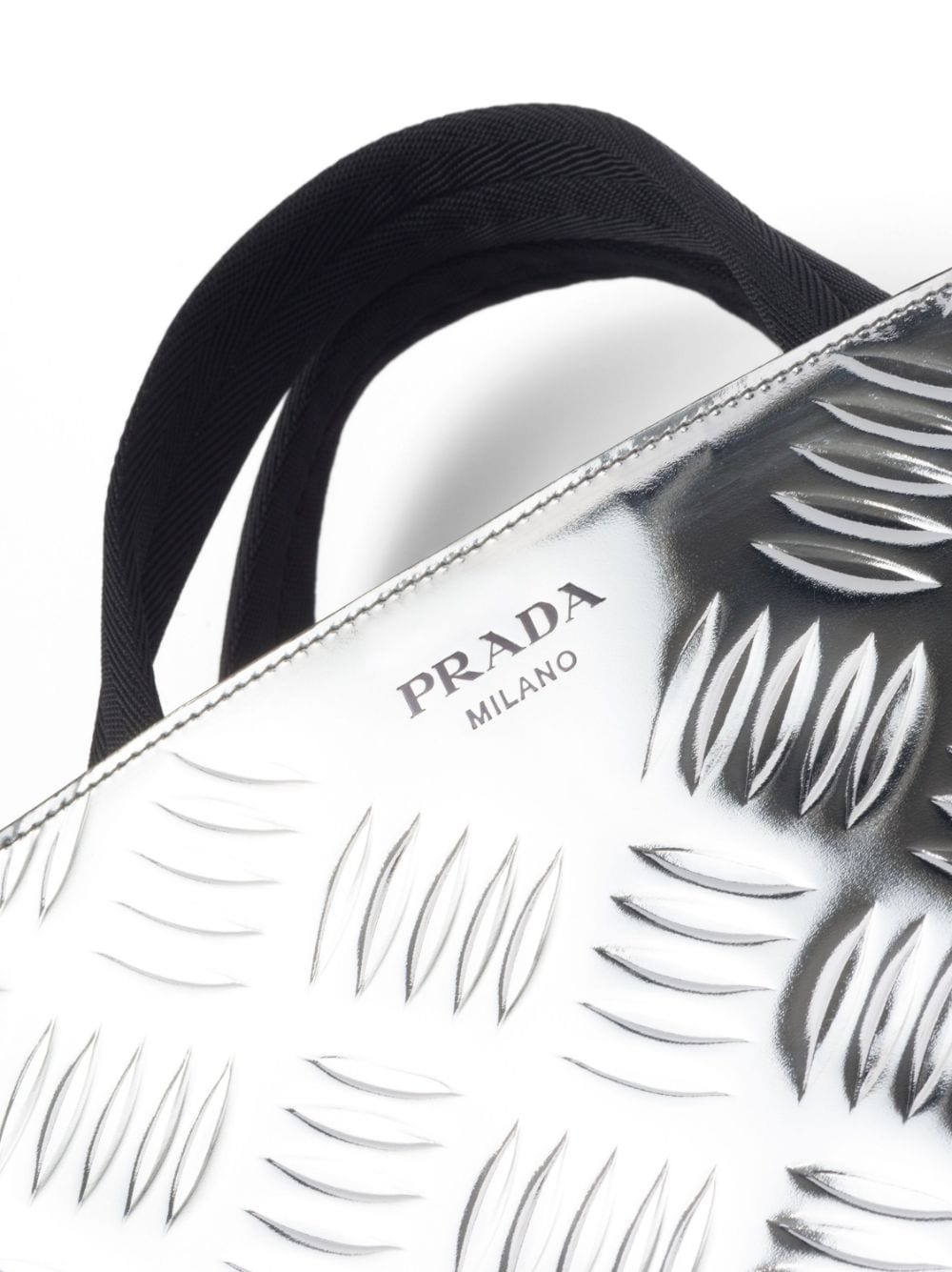 Pra*a textured metallic leather tote bag